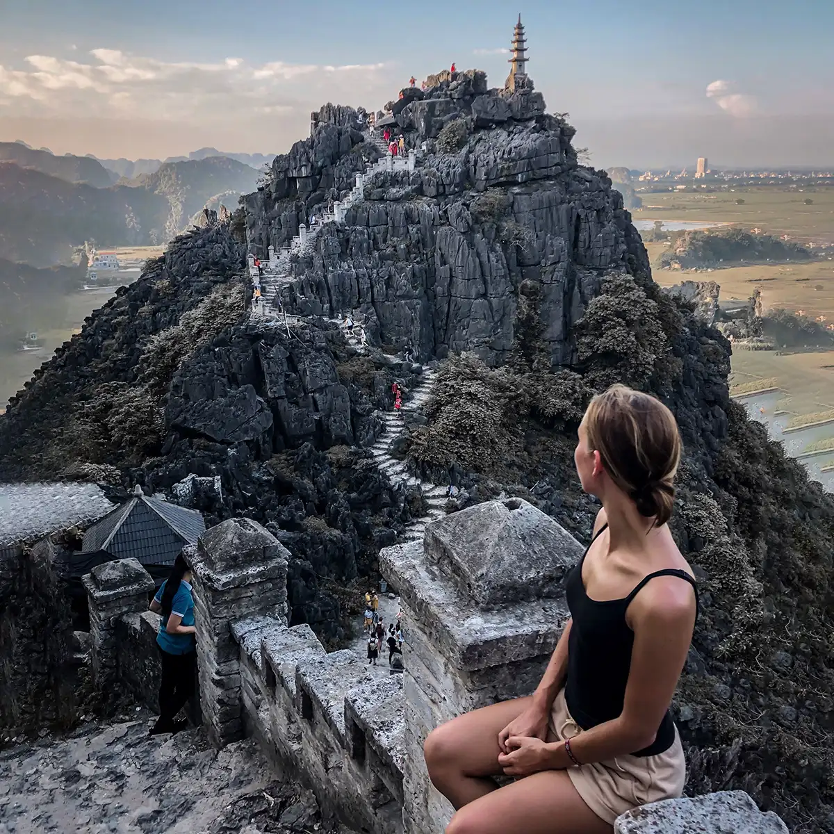 Mua Cave viewpoint with panoramic views of Ninh Binh limestone mountains