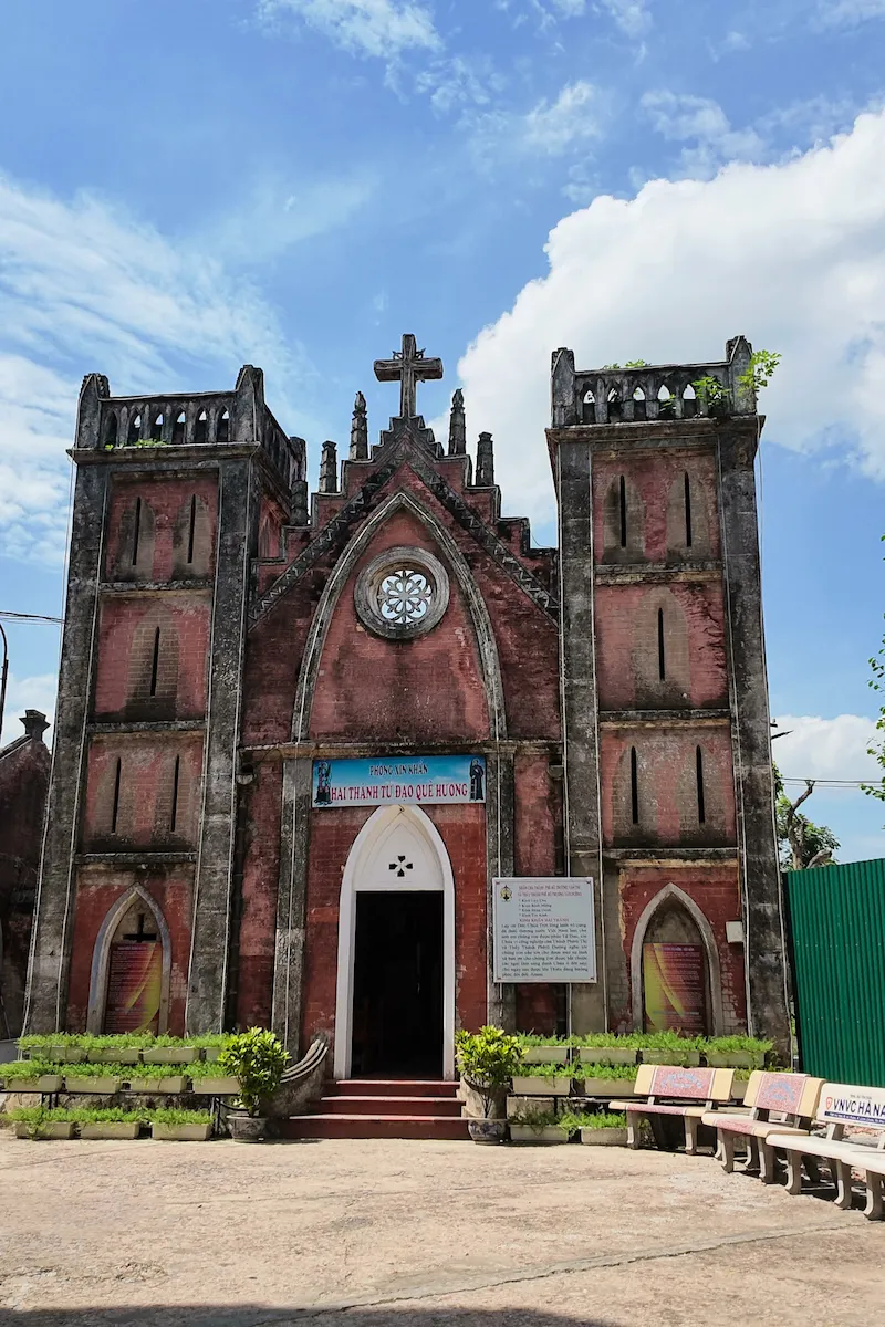 Prayer Chapel of the Local Vietnamese Martyrs in the grounds of So Kien Basilica, Ha Nam, Vietnam.