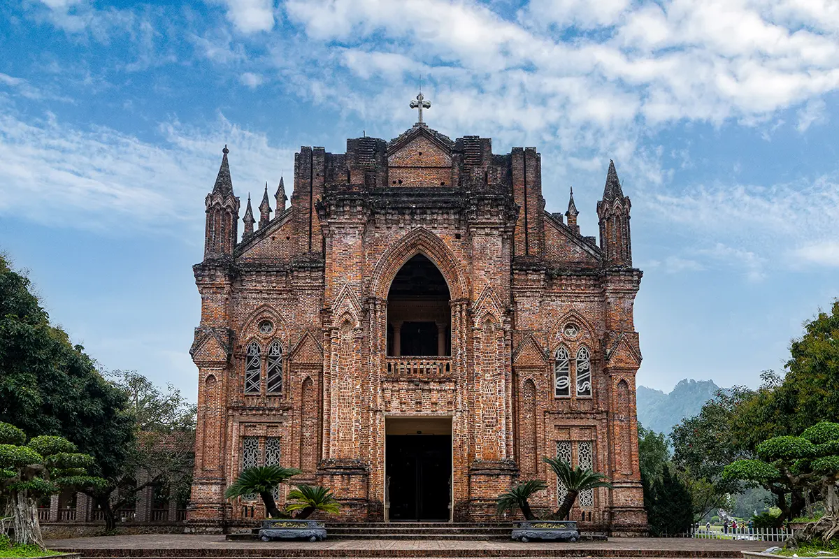 Chau Son Monastery with striking red-brick Gothic architecture