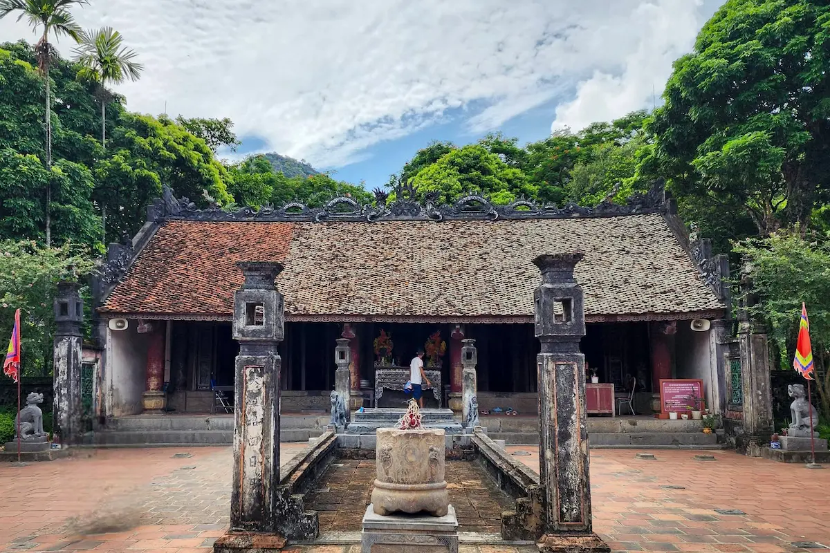Ancient King Dinh Temple surrounded by lush greenery in Hoa Lu, Ninh Binh