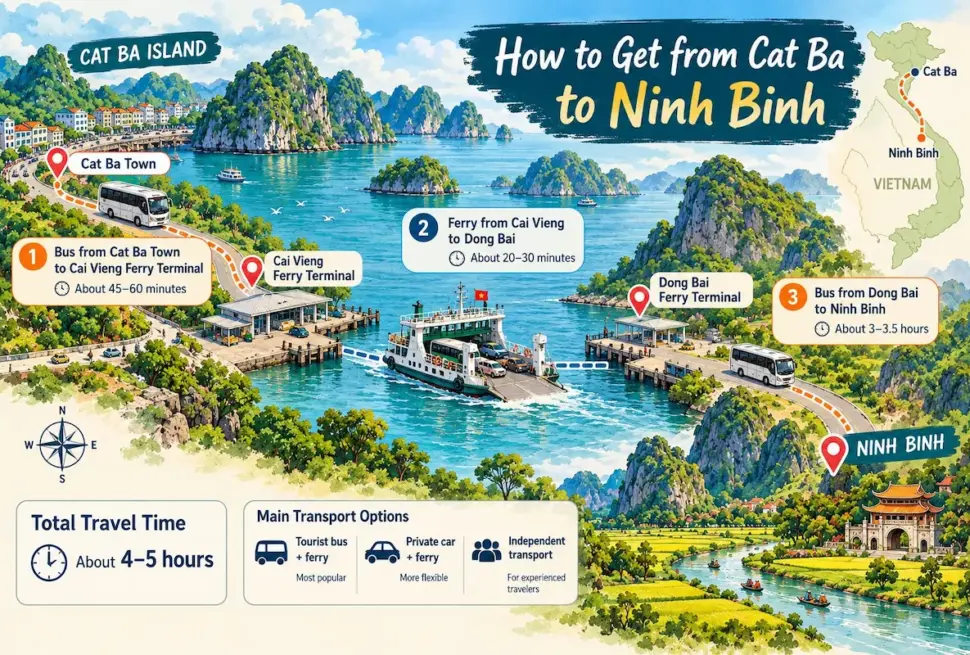 How to Get from Cat Ba to Ninh Binh