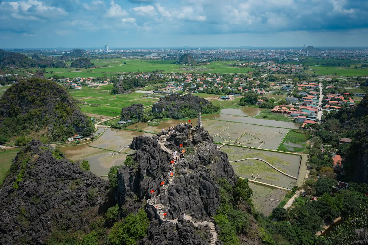 Panoramic view of Ninh Binh countryside from Mua Cave summit