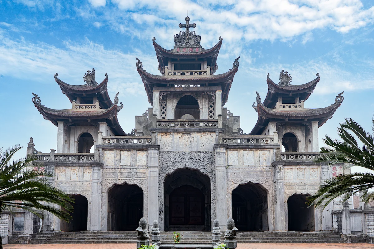 Phat Diem Stone Cathedral with distinctive Vietnamese architecture